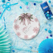 ロマンチックピンククリスマスブライダルシャワー ペーパープレート (パーティー)