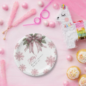 ロマンチックピンククリスマスブライダルシャワー ペーパープレート (パーティー)