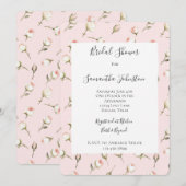 ロマンチックピンククリームバラフローラブライダルシャワー 招待状 (正面/裏面)