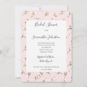 ロマンチックピンククリームバラフローラブライダルシャワー 招待状 (正面)