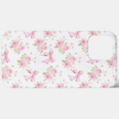 ロマンチックピンクコテージバラアンドボウコケット Case-Mate iPhoneケース (裏面 (横))