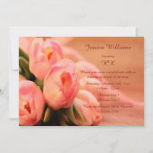ロマンチックピンクチューリップ誕生日 招待状 (裏面)
