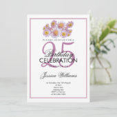 ロマンチックピンクデイジー誕生日 招待状 (スタンド正面)