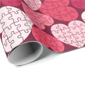 ロマンチックピンクハートシェイプジグソーパズル ラッピングペーパー (ロールコーナー)