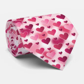 ロマンチックピンクハートパターンバレンタインデーテーマ ネクタイ (ロール)