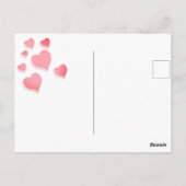 ロマンチックピンクハートXOXOフォトバレンタインはがき ポストカード (裏面)