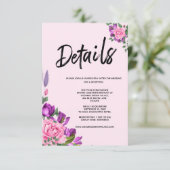 ロマンチックピンクバイオレット結婚フローラ エンクロージャーカード (スタンド正面)