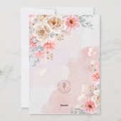 ロマンチックピンクバニー&ハートバレンタインデー シーズンカード (裏面)