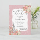 ロマンチックピンクパリテーマブライダルシャワー 招待状 (スタンド正面)