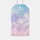 ロマンチックピンクパープルクラウドブライダルシャワー ギフトタグ (正面)