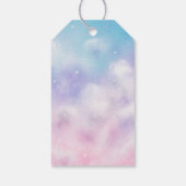 ロマンチックピンクパープルクラウドブライダルシャワー ギフトタグ (裏面)