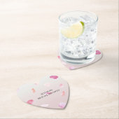 ロマンチックピンクピーチバラ花びらブライダルシャワー ペーパーコースター (インサイチュ)