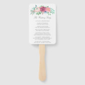 ロマンチックピンクフローラガーランド結婚式 プログラム ハンドファン (裏面)