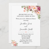 ロマンチックピンクフローラボホシックリハーサルディナー 招待状 (正面/裏面)