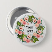 ロマンチックピンクフローラリースラペルエンブレイス 缶バッジ (正面&裏面)