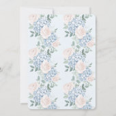 ロマンチックピンクブルーフラワーズ誕生日 招待状 (裏面)