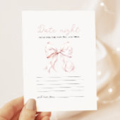 ロマンチックピンクボウブライダルシャワーデイトナイトカード エンクロージャーカード