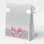 ロマンチックピンクボウ&シルバーグリッター結婚ズ フェイバーボックス (裏面サイド)