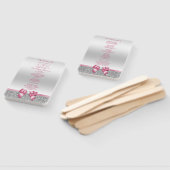 ロマンチックピンクボウ、シルバーグリッター結婚式 プログラム ハンドファン (組立なし)