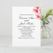 ロマンチックピンクマグノリアフローラ結婚式招待状 招待状 (スタンド正面)