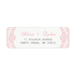 ロマンチックピンクレース差出人住所ラベル ラベル