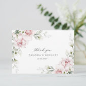 ロマンチックピンクローズウォーター結婚カラーズサンキュー サンキューカード (スタンド正面)