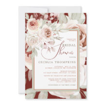 ロマンチックピンクローズオンブルゴーニュブライダルシャワー