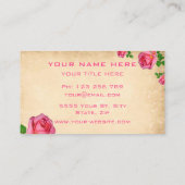 ロマンチックピンクローズガーデンフローラプロフェッショナル 名刺 (裏面)