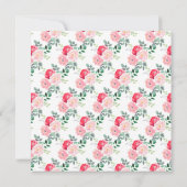 ロマンチックピンクローズフラワーズブライダルシャワー 招待状 (裏面)