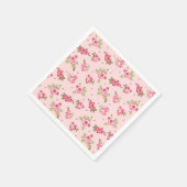 ロマンチックピンクローズフローラペーパーナプキン スタンダードカクテルナプキン (角)