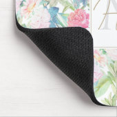 ロマンチックピンクローズフローラヴィンテージデザイン マウスパッド (コーナー)