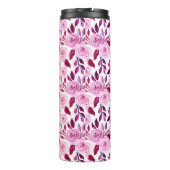 ロマンチックピンクローズフローラヴィンテージ タンブラー (裏面)