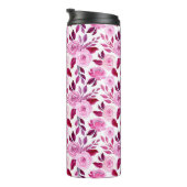ロマンチックピンクローズフローラヴィンテージ タンブラー (回転右)