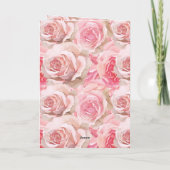 ロマンチックピンクローズフローラ結婚ズ カード (裏面)