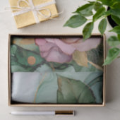 ロマンチックピンクローズホワイト金ゴールドフローラブライダルシャワー 薄葉紙 (ギフト)