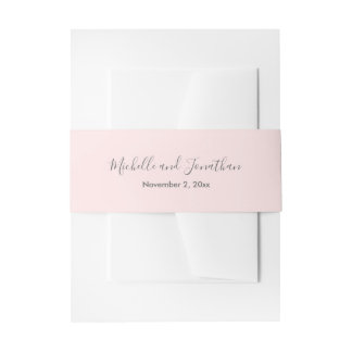 ロマンチックピンクローズ結婚式招待状ベリーバンド 招待状ベリーバンド