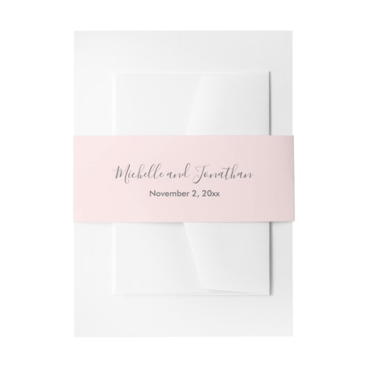 ロマンチックピンクローズ結婚式招待状ベリーバンド 招待状ベリーバンド (正面例)