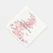 ロマンチックピンクローズ花びらフローラブライダルシャワー スタンダードランチョンナプキン (角)
