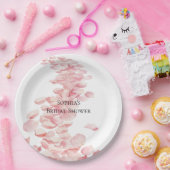 ロマンチックピンクローズ花びらフローラブライダルシャワー ペーパープレート (パーティー)