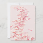 ロマンチックピンクローズ花びらフローラブライダルシャワー 招待状 (裏面)