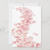 ロマンチックピンクローズ花びらフローラ誕生日 招待状 (裏面)