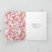 ロマンチックピンクローズ花びら結婚フローラ カード (内部)