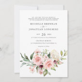 ロマンチックピンクローズ(スタイル2)結婚式招待状 招待状 (正面)