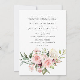 ロマンチックピンクローズ(スタイル2)結婚式招待状 招待状