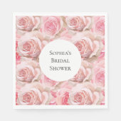 ロマンチックピンクローゼスフローラブライダルシャワー スタンダードランチョンナプキン (正面)