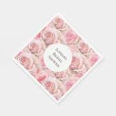 ロマンチックピンクローゼスフローラブライダルシャワー スタンダードランチョンナプキン (角)