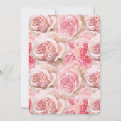 ロマンチックピンクローゼスフローラブライダルシャワー 招待状 (裏面)