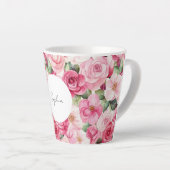 ロマンチックピンクローゼスフローラ カフェラテマグ (右アングル)