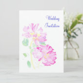 ロマンチックピンクローゼス結婚式招待状 招待状 (スタンド正面)