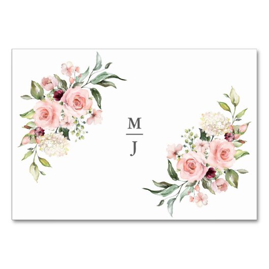 ロマンチックピンクローゼズダスティバラ結婚ズ座席表 テーブルナンバー (正面)